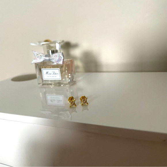 Jewelry - 3/$25 925 Sterling Silver Gold Rhinestone Star Stud Earrings